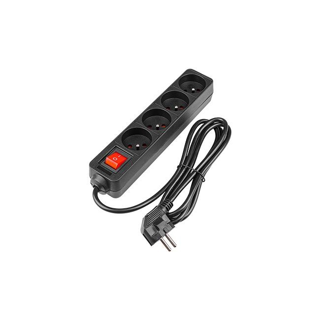 Prelungitor standard, 4 prize, 1.5 metri, comutator, utilizare interior, 3000W, 1,5m, negru - imagine 6